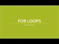 Primer 6 For Loops Bart