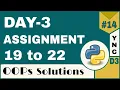 Infytq Object Oriented Programming Using Python Day-3 Assignment 19 20 21 22 YouthNationCoders