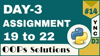 Infytq Object Oriented Programming Using Python Day-3 Assignment 19 20 21 22 YouthNationCoders
