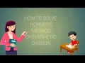 How To Solve Horners Method Of Synthetic Division