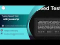 Typing Speed Test Game Glassmorphism UI Animated Background JavaScript Project