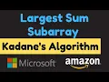 Kadane s Algorithm Maximum Sum Subarray Largest Sum Contiguous Subarray Problem Leetcode 53