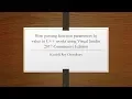 Pass parameters to function by value in C using Visual Studio