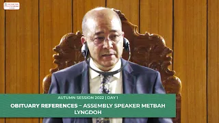Obituary Reference - Assembly Speaker Metbah Lyngdoh