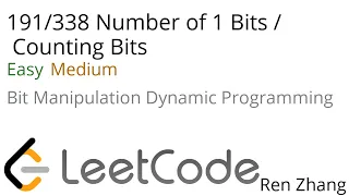 Leetcode Number of 1 Bits Counting Bits