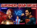 Lagu Superhero Brain Break for Kids – Flash vs Superman Race ⚡🦸 4-Minute