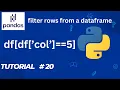 Pandas Tutorial Filter Rows from a Dataframe based on condition