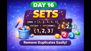 Day 16 Python Sets Remove Duplicates Instantly