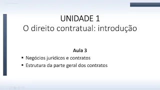 AULA 3   Negócios jurídicos e contratos
