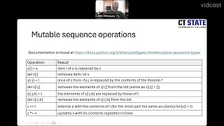 Common sequence operation Mutable sequences e g Lists