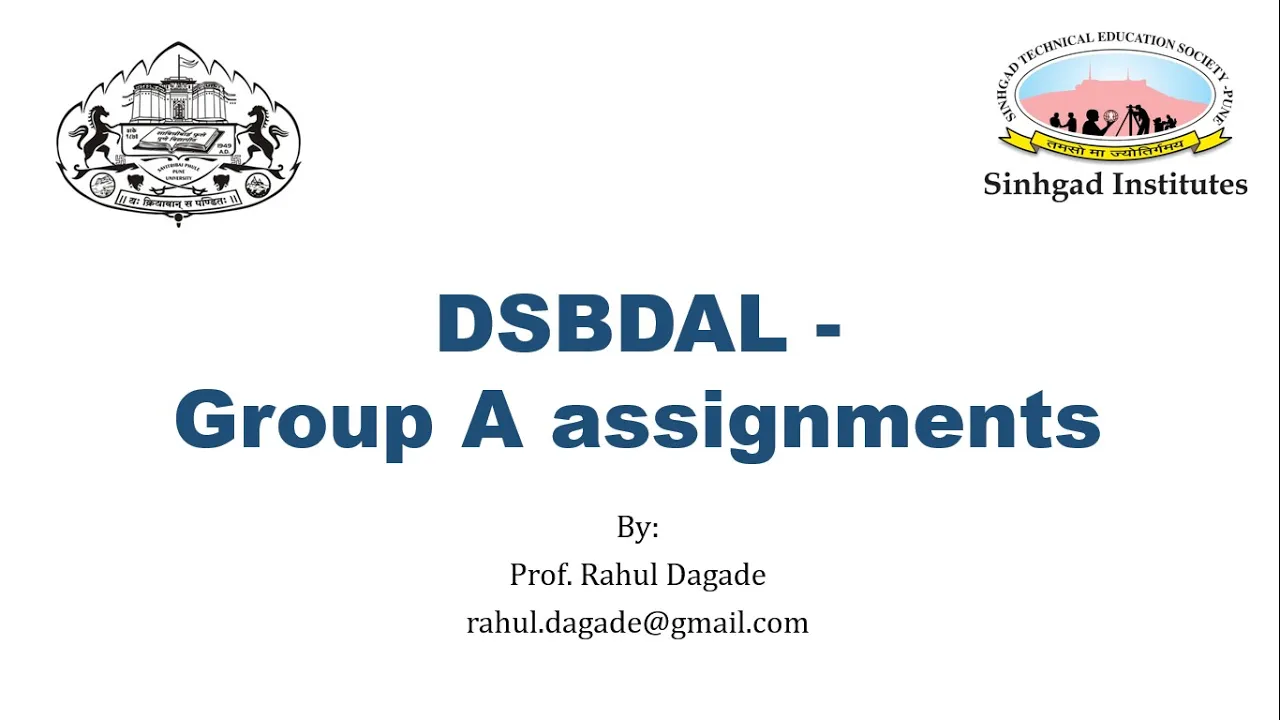 DSBDAL Session on Group A assignments | SPPU TE Computer Engineering