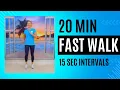 FAST WALK at home workout in 20 minutes with 15 second exercise changes