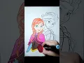 Coloring pages for kids Coloring Anna and Elsa from the cartoon Cold Heart