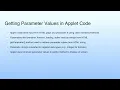 Getting Parameter Values in Applet Code Lecture 36 Applet Programming--III