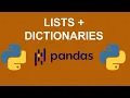 Python Pandas Tutorial 01 How to use Lists Dictionaries