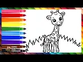 Draw and Color a Cute Giraffe Drawings for Kids