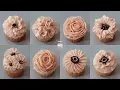 8 Design Flower CupcakesTutorial for Beginners Wilton nozzle