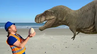 Dinosaurs for Kids Handyman Hal explores Dino Park Life Size Dinosaurs