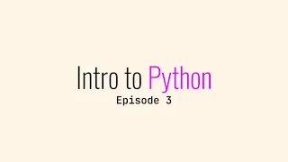 Intro to Python STEMpathize