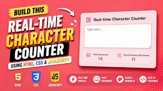 Real-Time Character Counter Using HTML CSS JavaScript Beginner Mini Project