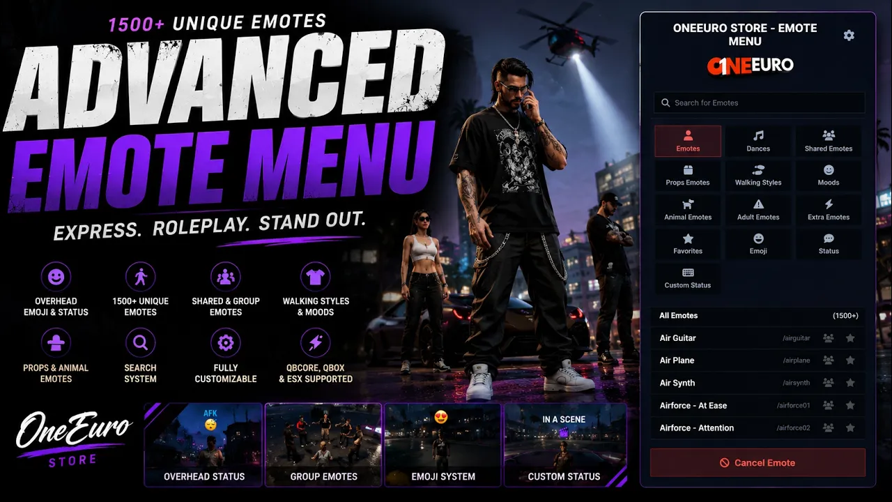 ADVANCED EMOTE MENU [QB | QBOX | ESX]