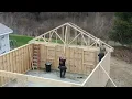 Ranch Style Garage Trusses and Sheathing