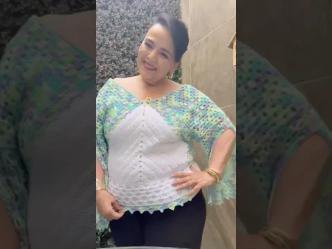 Muy diferente y moderna 🤩 me encantó! #blusatejida #crochet #diy #tejido #blusa