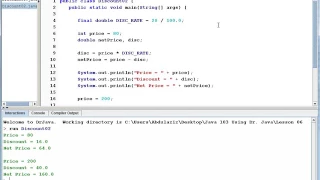 Java Level 1 Using Dr Java Lesson 06 Named Constants and Comments