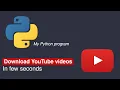 My program for easy download youtube s and thumbnail