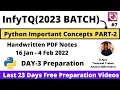 Infytq 2023 Preparation Important Topics Covered Python PART-2 Last 18 Days Day-3 Prep
