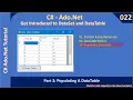 DataSet DataTable Part 3 - Populating DataTable Ado Net Tutorial