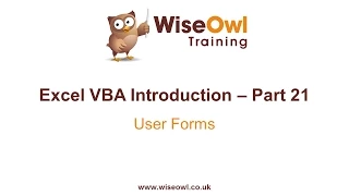 Excel VBA Introduction Part 21 - User Forms