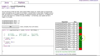 Codingbat - caughtSpeeding Java