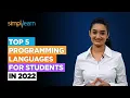 Top 5 Programming Languages For Students In 2026 Best Programming Languages 2026 Simplilearn