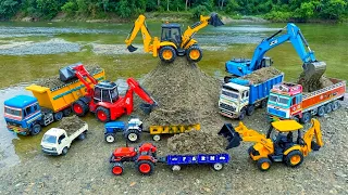jcb loading video jcb 5cx loading sand pickup swaraj tractor tipper dumper truck jcb ki khudai