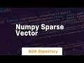 numpy sparse vector