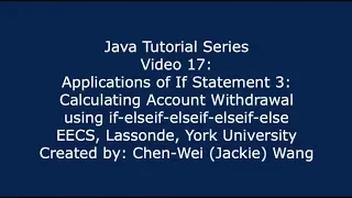 EECS1021 Java Tutorial 17