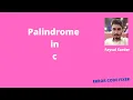 Palindrome number in c number is palindrome or not Bangla