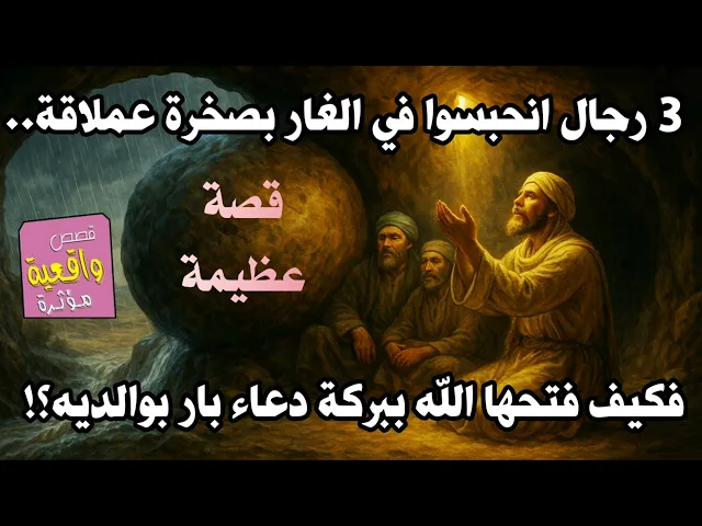 ⁣قصة 3 رجال انحُبسوا في الغار بصخرة عملاقة.. فكيف فتحها الله ببركة دعاء بار بوالديه؟! قصة عظيمة