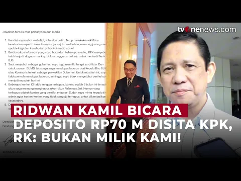 Ridwan Kamil Jawab Isu Deposito Rp70 M yang Disita KPK: Bukan Milik Kami!