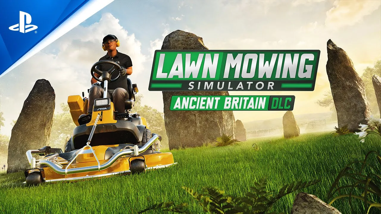 Lawn Mowing Simulator Ancient Britain DLC Launch Trailer PS5 PS4 Games