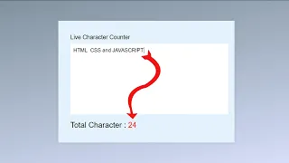 Live character count using HTML CSS and javascript Programmer Shipon