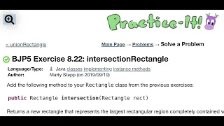 Java Practice It Exercise 8 22 intersectionRectangle classes implementing instance methods