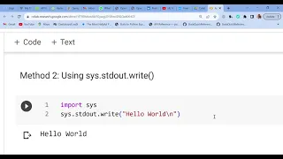 Method 2 Using sys stdout write