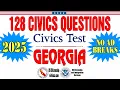 128 Civics Questions for US Citizenship Test 2025 Georgia