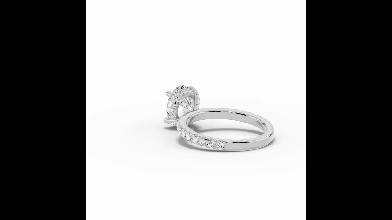 Oval Coronet Diamond Crown Engagement Ring