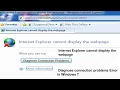 Internet Explorer cannot display the webpage Diagnose connection problems Error in Windows 7
