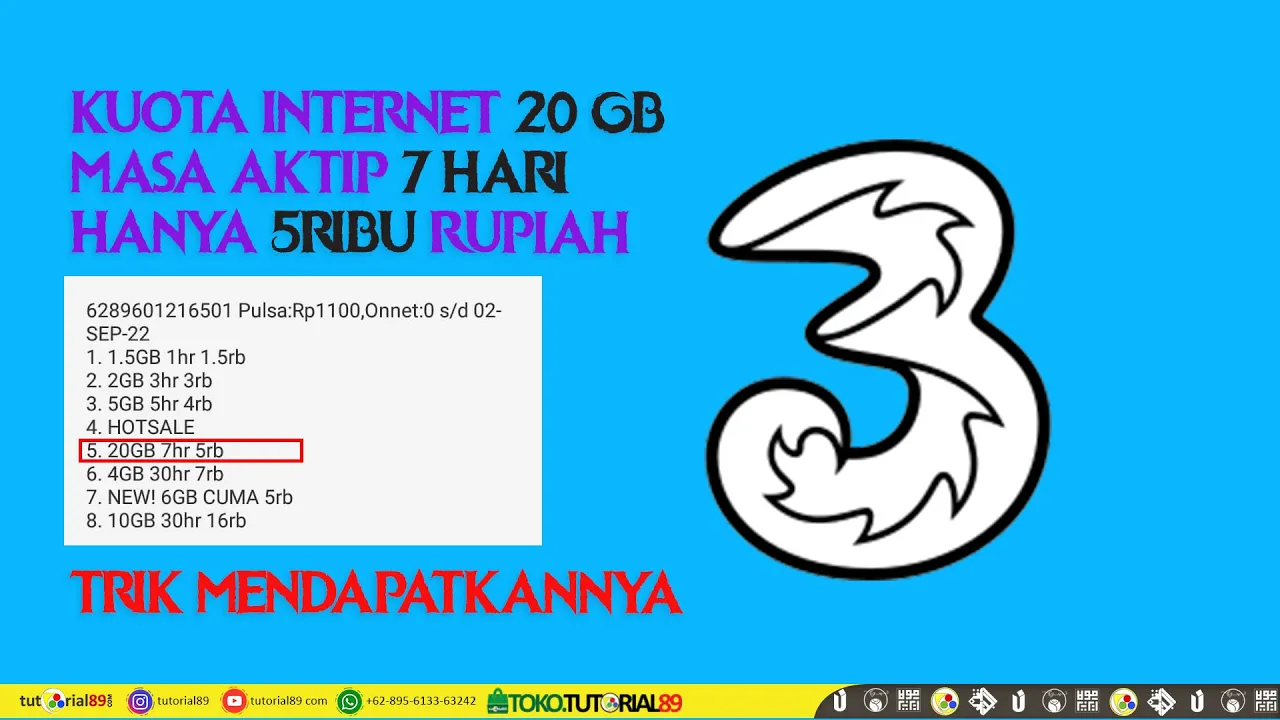 KODE DIAL TRI  KUOTA MURAH || TERBARU 2020🔥