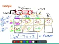 Long division of polynomials box method