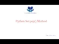 56-Python Set pop Method